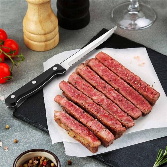 77-Piece Matte Black Silverware FlatwareSet,Plus Steak Knives & Serving Utensils - Picture 5 of 8